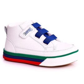 Apawwa Baskets montantes pour enfants Blanc et bleu marine Baxter ['blanc', 'bleu marine']