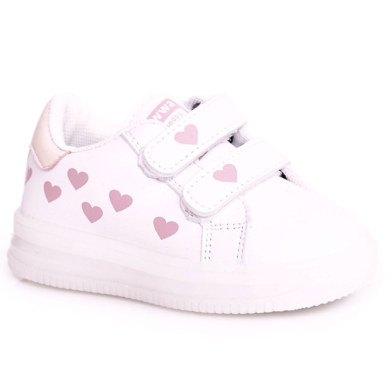 Apawwa Chaussures De Sport Enfant Avec Une Semelle Illuminée Led Blanc-Rose Boomer blanche