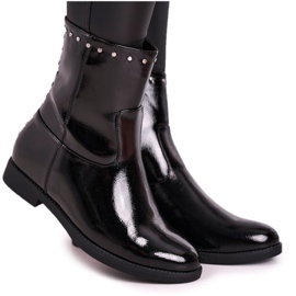 J.STAR But Bottines Chaudes Laquées Noires à Jets Femme, Performance le noir