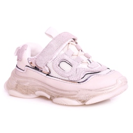 Apawwa Chaussures de sport pour enfants baskets avec semelle transparente blanc Bailey