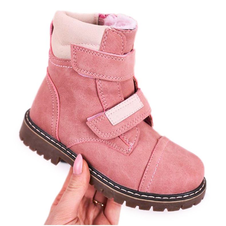Apawwa Bottes Trappeurs Enfant Chauffées Avec Fourrure Rose Emma beige
