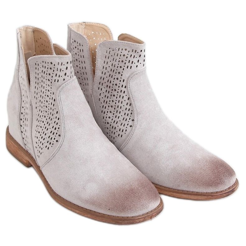 Boots ajourées grises NC1123 Gris