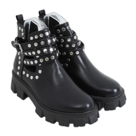 Boots coupées avec clous noir NC1127 Noir le noir