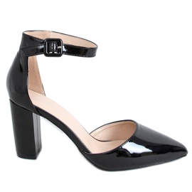 Escarpins sur le poteau laqué noir 4036 Noir