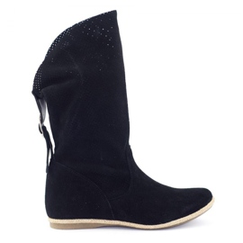 Olivier Bottes noires ajourées Elena le noir Olivier Bottes noires ajourées Elena le noir