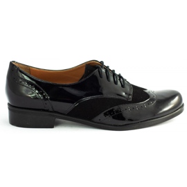 Lizard Chaussures brogues pour femmes 04542 noir le noir