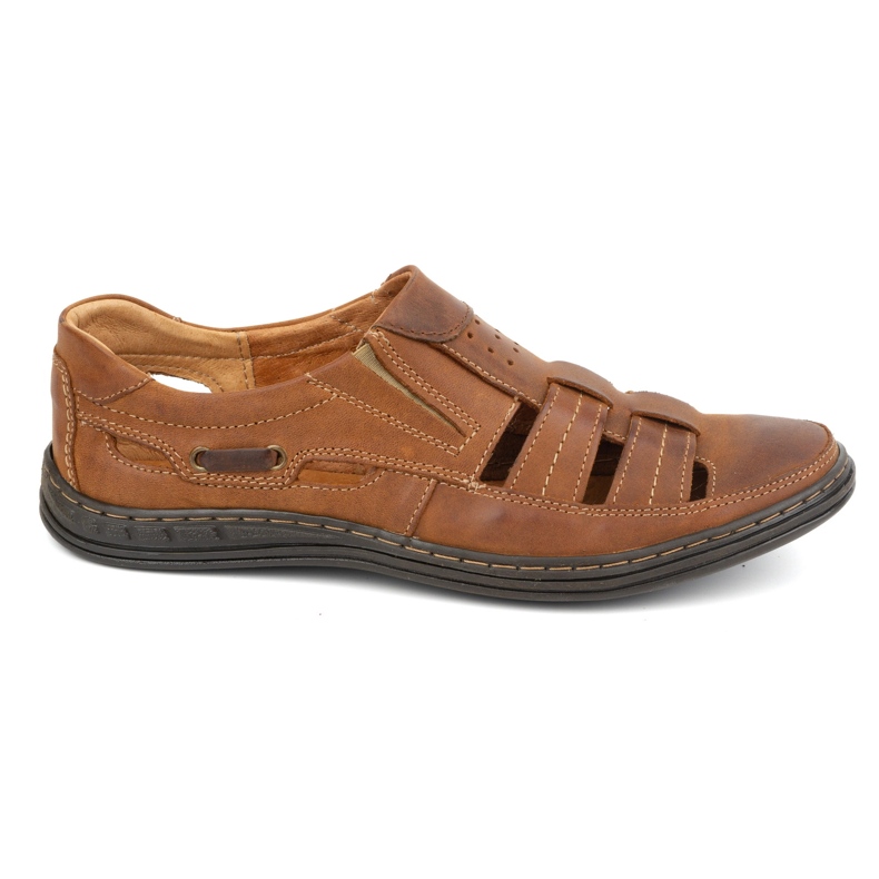 Polbut Chaussures ajourées homme 06 pour l'été camel orange