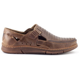 Polbut Chaussures homme ajourées pour l'été J73L marron brun Polbut Chaussures homme ajourées pour l'été J73L marron brun
