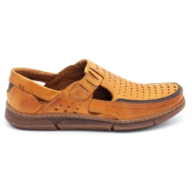 Polbut Chaussures d'été ajourées homme J73L rouge brun