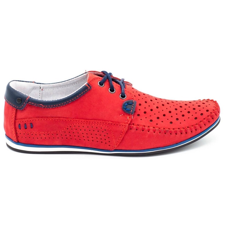KOMODO Chaussures homme mocassins 875 rouge d'été