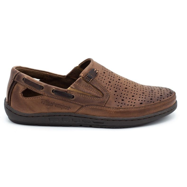 Polbut Chaussures homme mocassins ajourés J68/2L marron brun Polbut Chaussures homme mocassins ajourés J68/2L marron brun