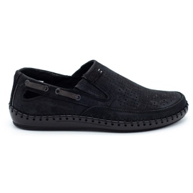 Polbut Mocassins ajourés homme noirs J68L