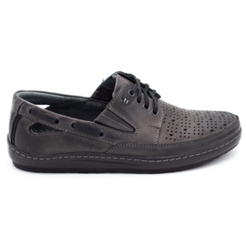 Polbut Chaussures homme, mocassins ajourés J69 / 2L gris Polbut Chaussures homme, mocassins ajourés J69 / 2L gris