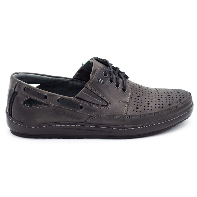 Polbut Chaussures homme, mocassins ajourés J69 / 2L gris Polbut Chaussures homme, mocassins ajourés J69 / 2L gris