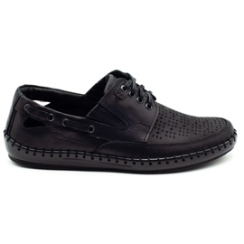 Polbut Mocassins homme ajourés noirs J69L