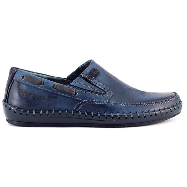 Polbut Chaussures homme mocassins J68 bleu marine