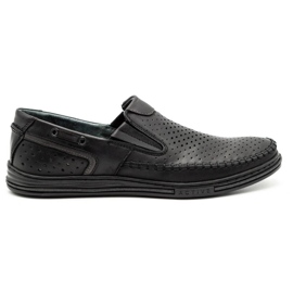Polbut Chaussures d'été en cuir pour hommes 09 pour l'été noir avec gris multicolore