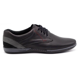Olivier Chaussures en cuir pour hommes 623 noir le noir
