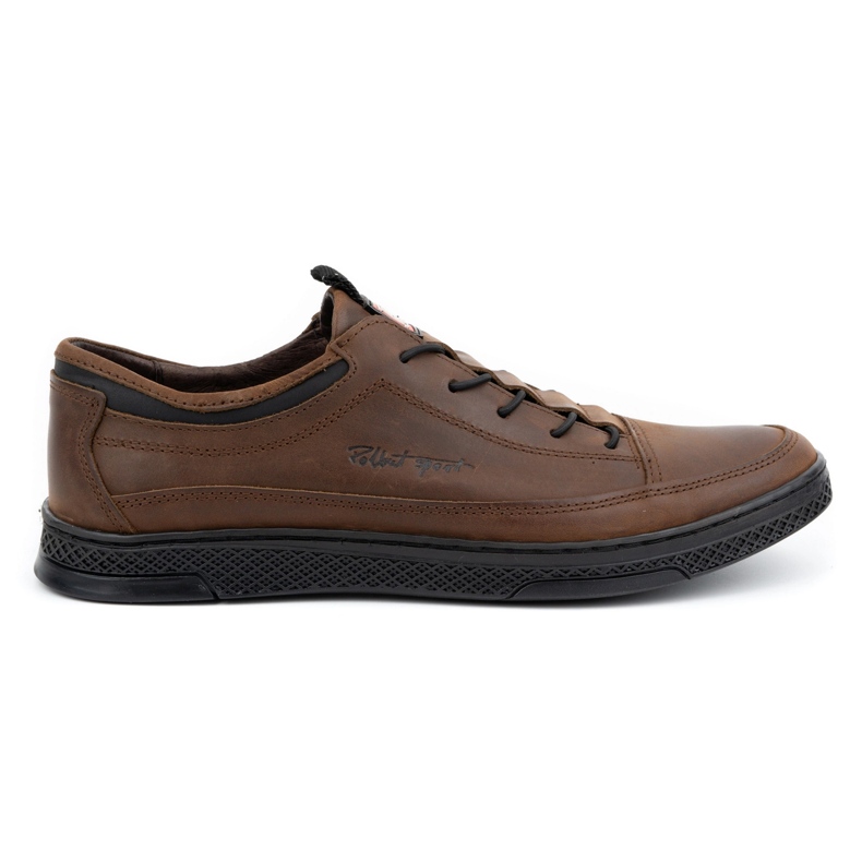 Polbut Chaussures casual en cuir pour hommes K22 marron foncé brun Polbut Chaussures casual en cuir pour hommes K22 marron foncé brun