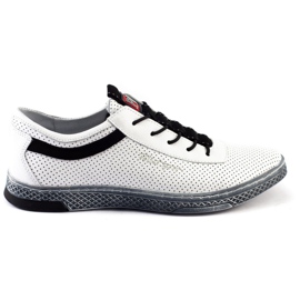 Polbut Chaussures casual en cuir pour hommes K23P blanc blanche