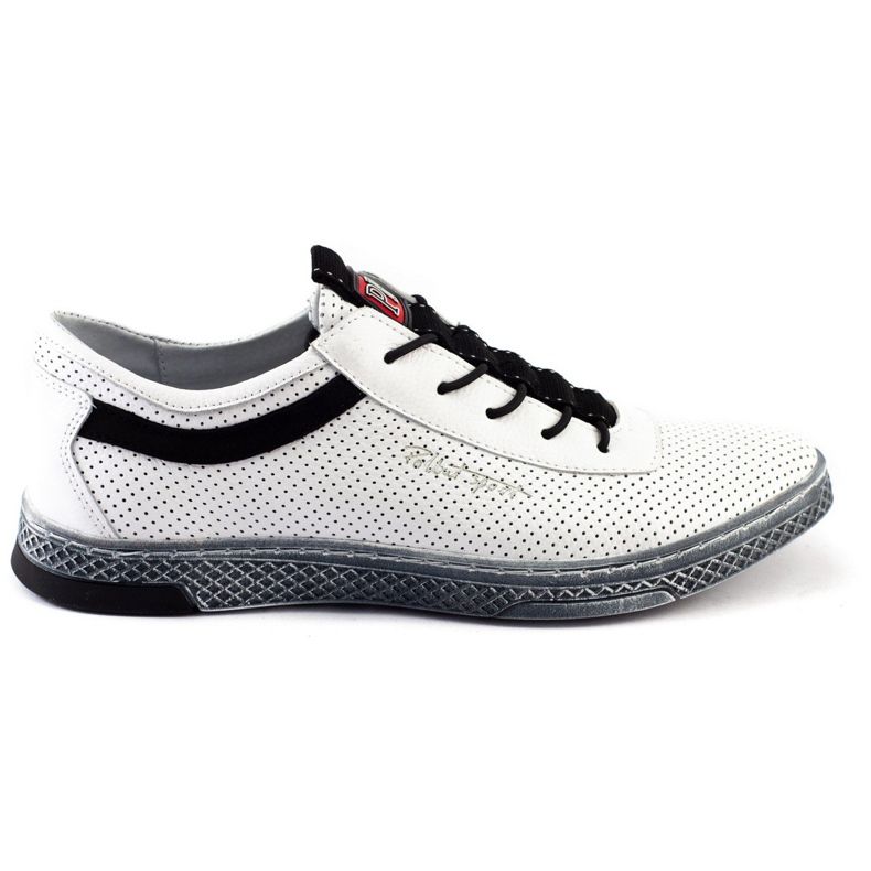 Polbut Chaussures casual en cuir pour hommes K23P blanc blanche