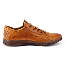 Polbut Chaussures casual en cuir pour hommes K23P rouge multicolore