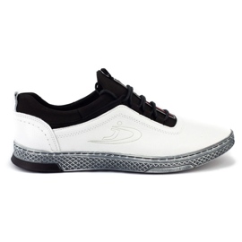 Polbut Chaussures casual en cuir pour hommes K24 blanc blanche