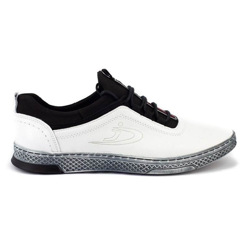 Polbut Chaussures casual en cuir pour hommes K24 blanc blanche