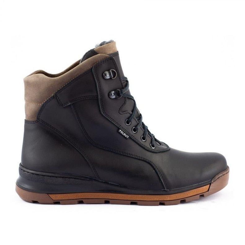 Polbut Chaussures d'hiver pour hommes noires J63s le noir
