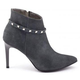 Boots femme Neścior 092-R daim graphite le noir