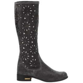 Olivier Boots ajourées femme gris foncé