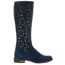 Olivier Bottines ajourées femme bleu marine