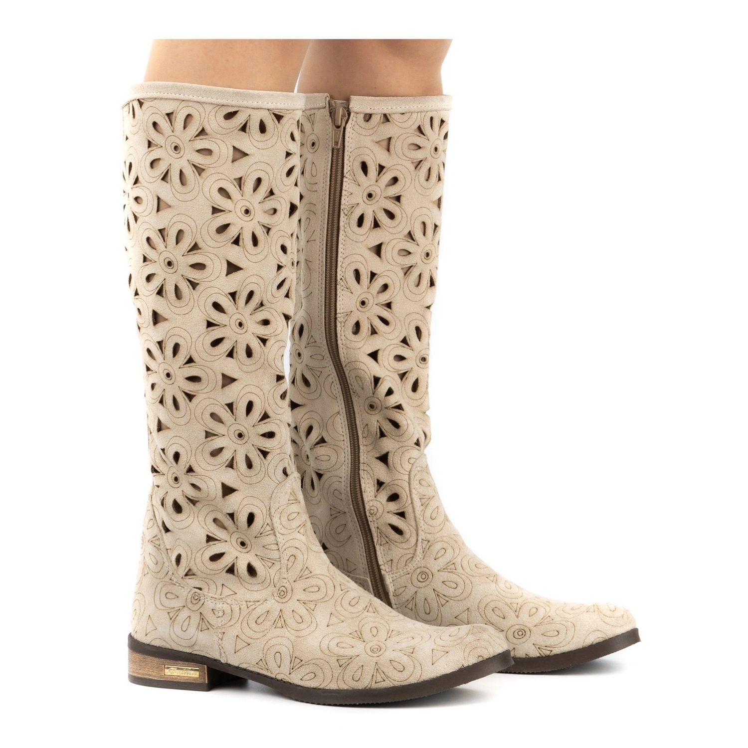 Olivier Boots ajour es beige clair femme