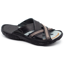 Lemar Chaussons cuir homme 1654 noir