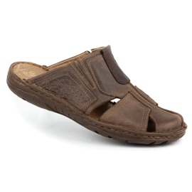 Polbut Chaussons cuir homme 312 marron brun Polbut Chaussons cuir homme 312 marron brun