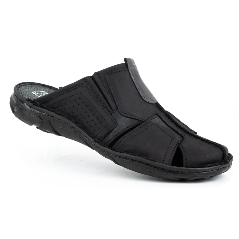 Polbut Chaussons cuir homme 312 noir le noir