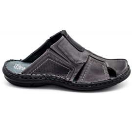 Polbut Chaussons cuir homme 312 gris