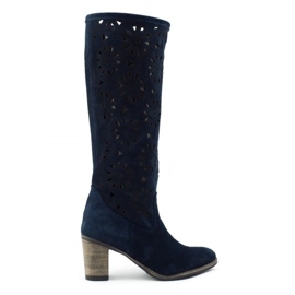 Olivier Bottines à talons ajourées bleu marine