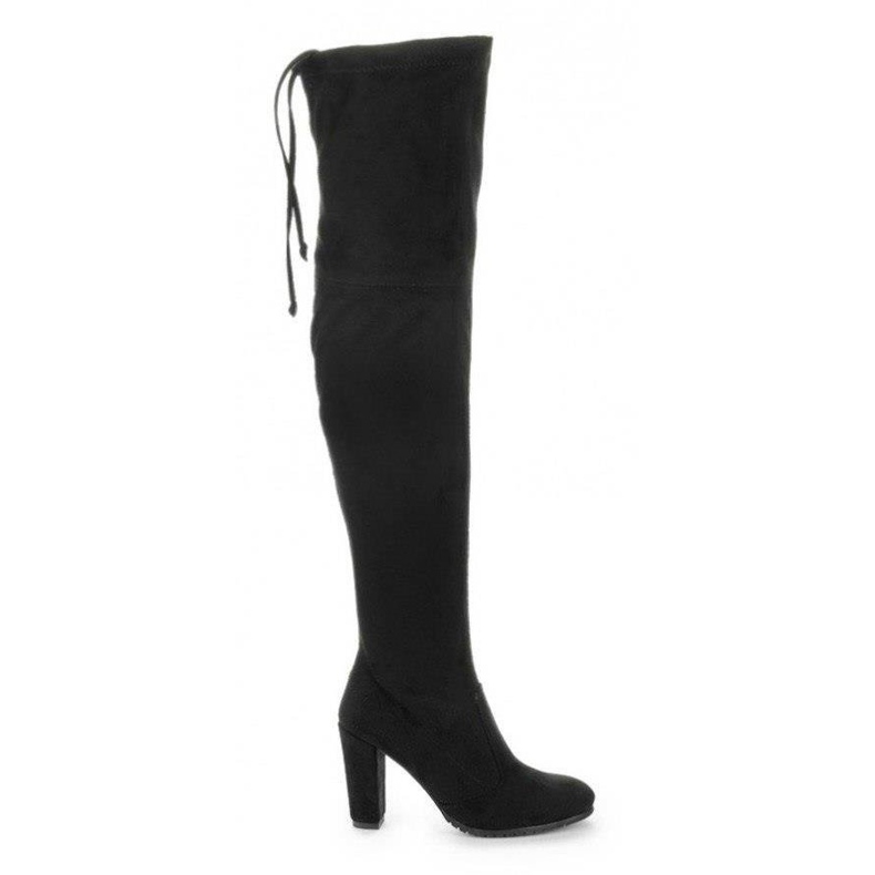 Saway Bottes noires pour femmes sur le poteau KM229 le noir