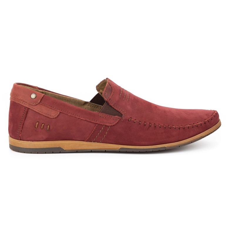 KOMODO Mocassins homme cuir 876 bordeaux rouge