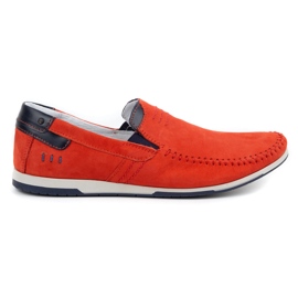 KOMODO Mocassins cuir homme 876 rouge