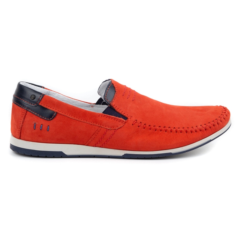 KOMODO Mocassins cuir homme 876 rouge