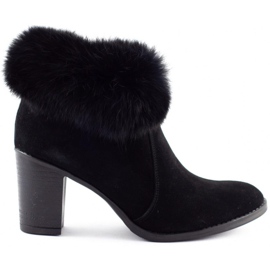 Olivier Bottes isolantes noires Maia avec fourrure
