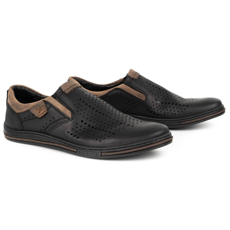 Polbut Hommes Brogues 401 Summer Black le noir
