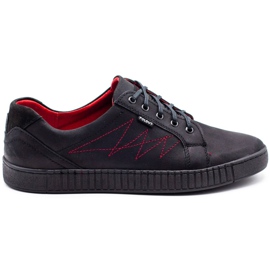 Polbut Chaussures décontractées pour hommes J66 noir avec rouge le noir multicolore
