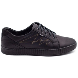 Polbut Chaussures décontractées pour hommes J66 noir avec or multicolore