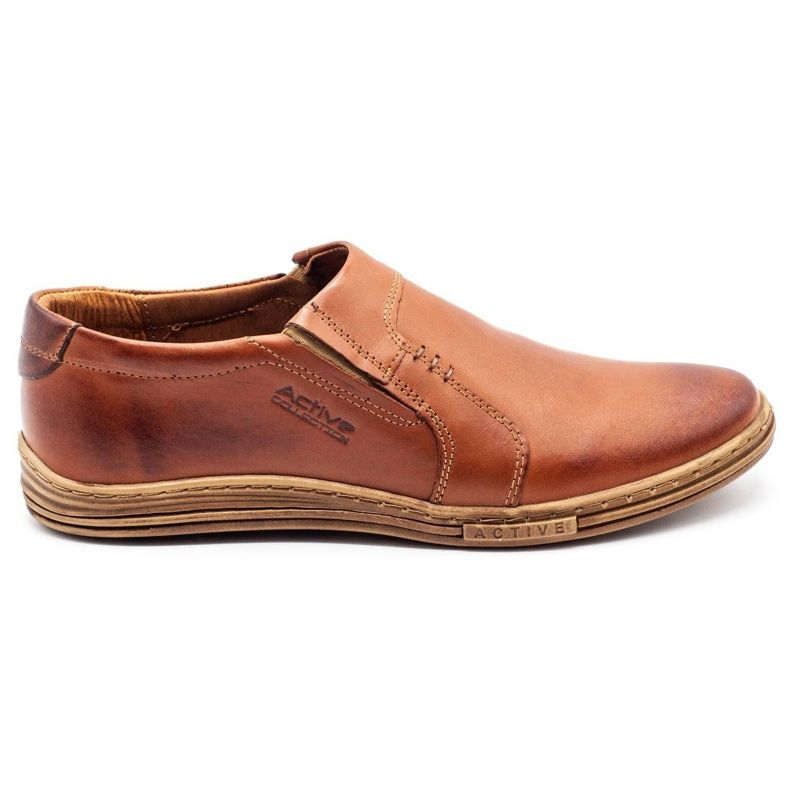 Polbut Chaussures cuir homme 334 camel multicolore