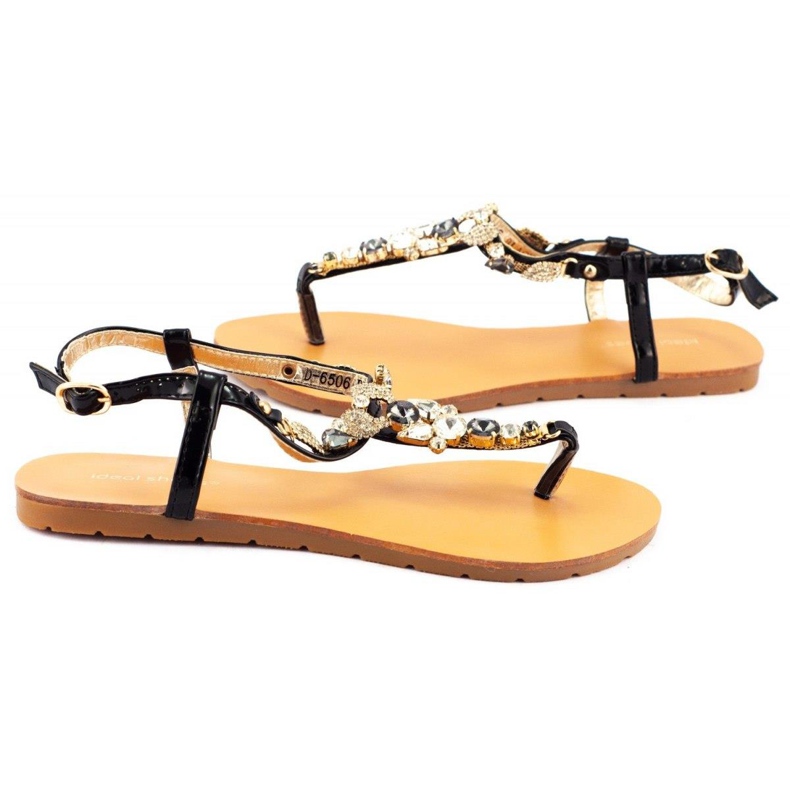 Sandales noires 6506 pour femme le noir
