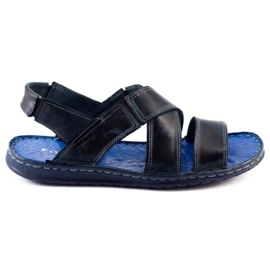 KOMODO Sandales cuir homme 882K bleu marine foncé KOMODO Sandales cuir homme 882K bleu marine foncé