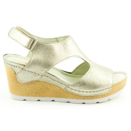 Dolce Pietro Sandales compensées 0888 or platine doré